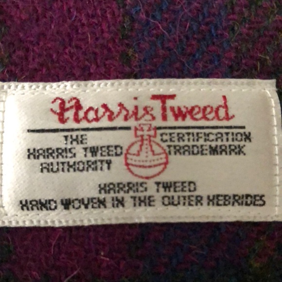 Harris Tweed Purple and Green Clutch w/ Wristbands and Gloves - Picture 5 of 6